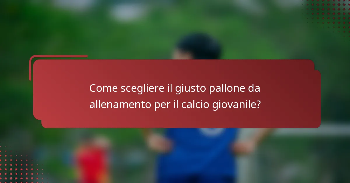 Come scegliere il giusto pallone da allenamento per il calcio giovanile?