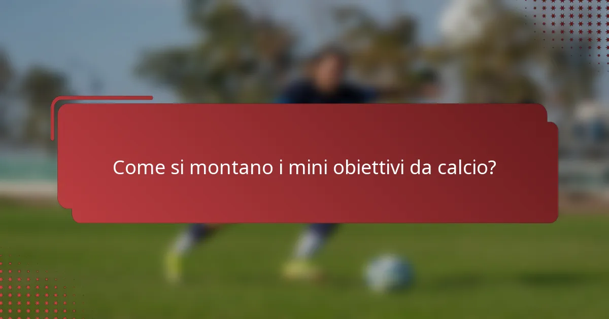 Come si montano i mini obiettivi da calcio?
