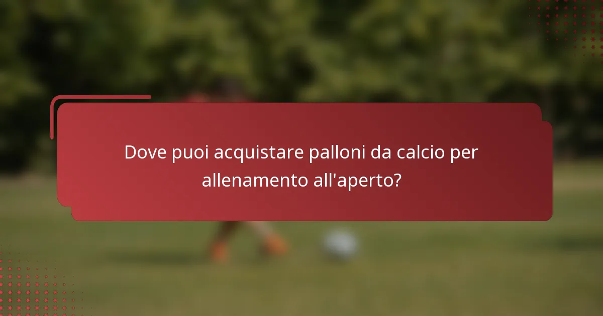 Dove puoi acquistare palloni da calcio per allenamento all'aperto?