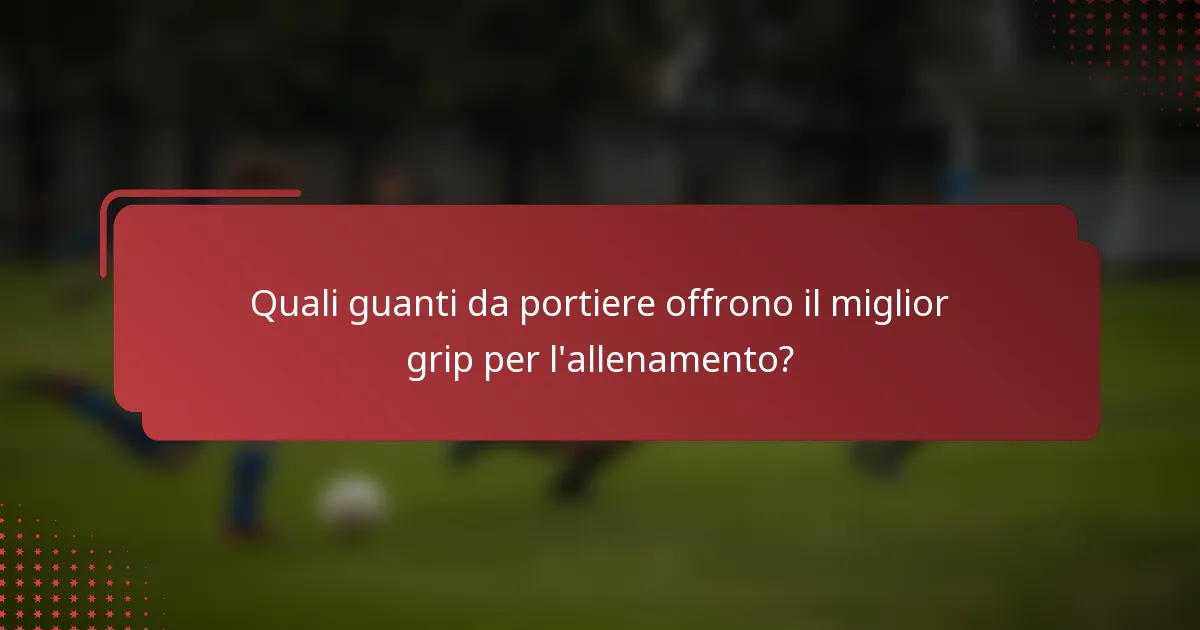 Quali guanti da portiere offrono il miglior grip per l'allenamento?