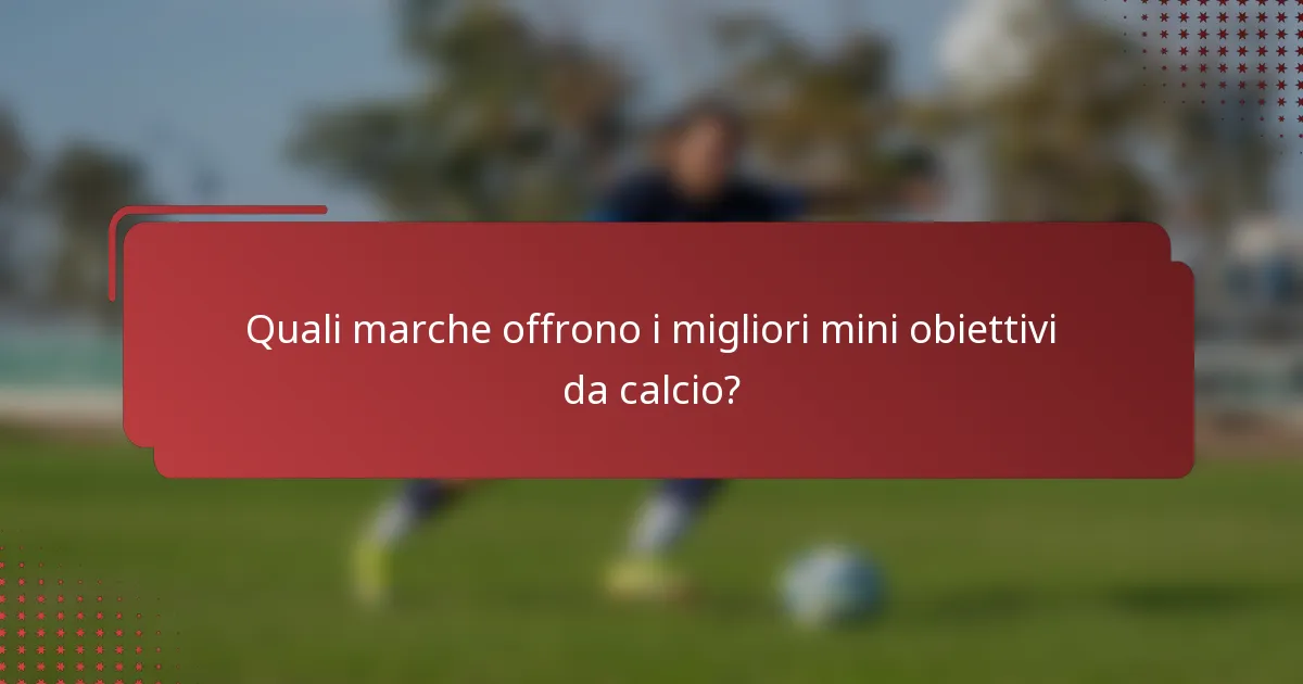 Quali marche offrono i migliori mini obiettivi da calcio?