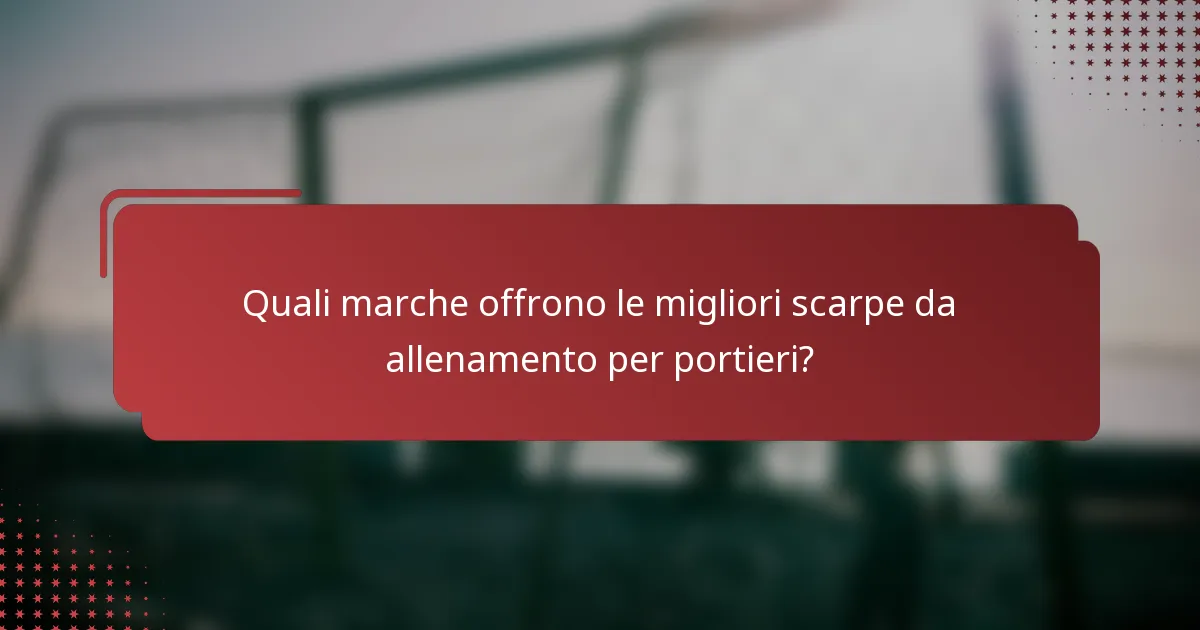 Quali marche offrono le migliori scarpe da allenamento per portieri?
