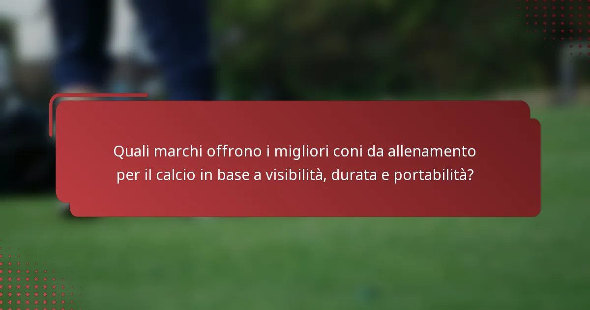 Quali marchi offrono i migliori coni da allenamento per il calcio in base a visibilità, durata e portabilità?