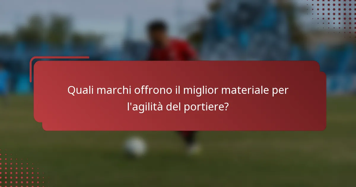 Quali marchi offrono il miglior materiale per l'agilità del portiere?