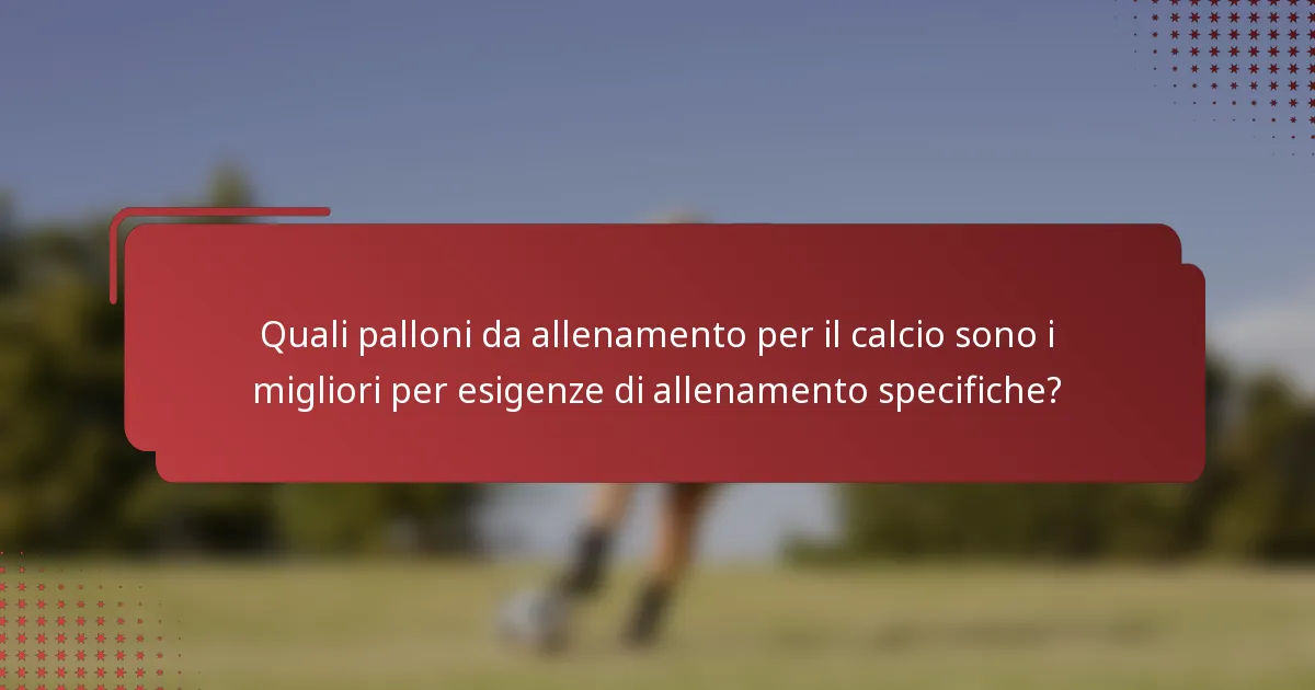Quali palloni da allenamento per il calcio sono i migliori per esigenze di allenamento specifiche?
