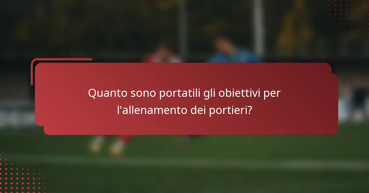 Quanto sono portatili gli obiettivi per l'allenamento dei portieri?